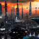 Illustration for article titled These Futuristic City Wallpapers Will Take Your Breath Away